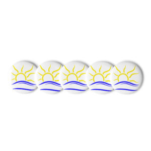 Set of naturist symbol pin buttons