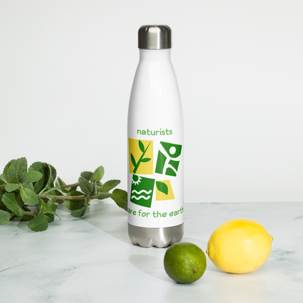 naturist for the earth stainless steel water bottle