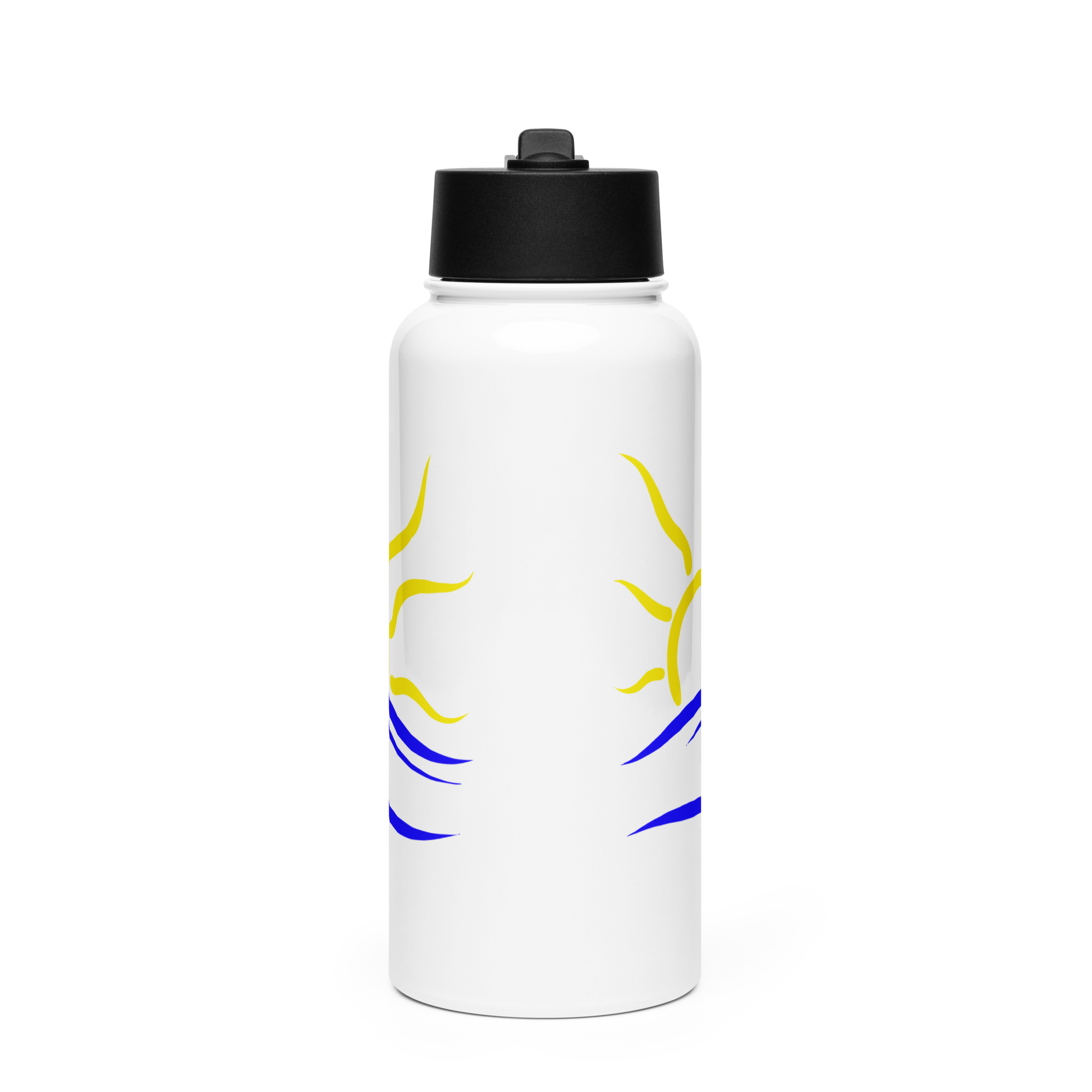 Naturist Symbol Stainless steel water bottle with a straw lid